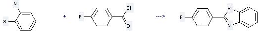 Benzoyl chloride, 4-fluoro- can be used to produce 2-(4-fluoro-phenyl)-benzothiazole at the temperature of 100 °C